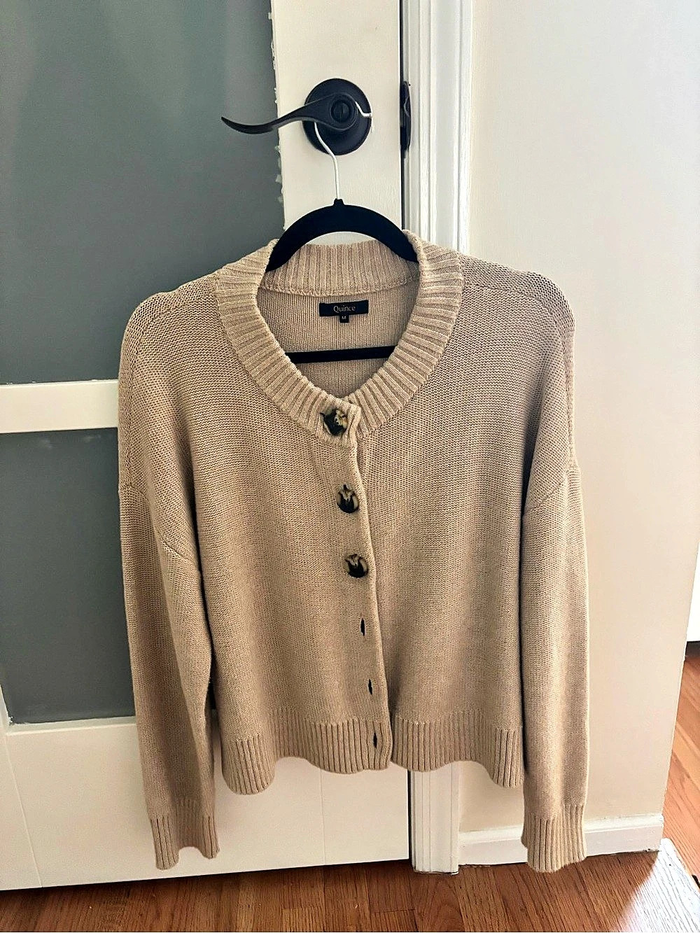 Quince 100% Organic Cotton Cropped Cardigan Cropped Cardigan in Brown Size